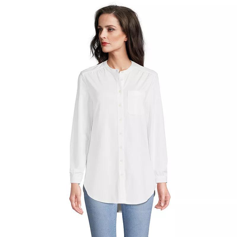 Women's Lands' End Long Sleeve A-Line Tunic, Size: XS, White Product Image