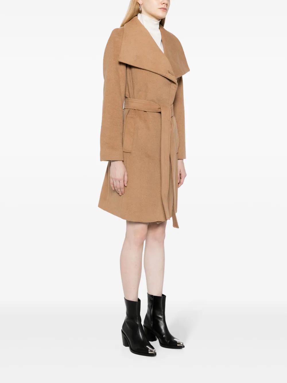 belted double-breasted coat Product Image