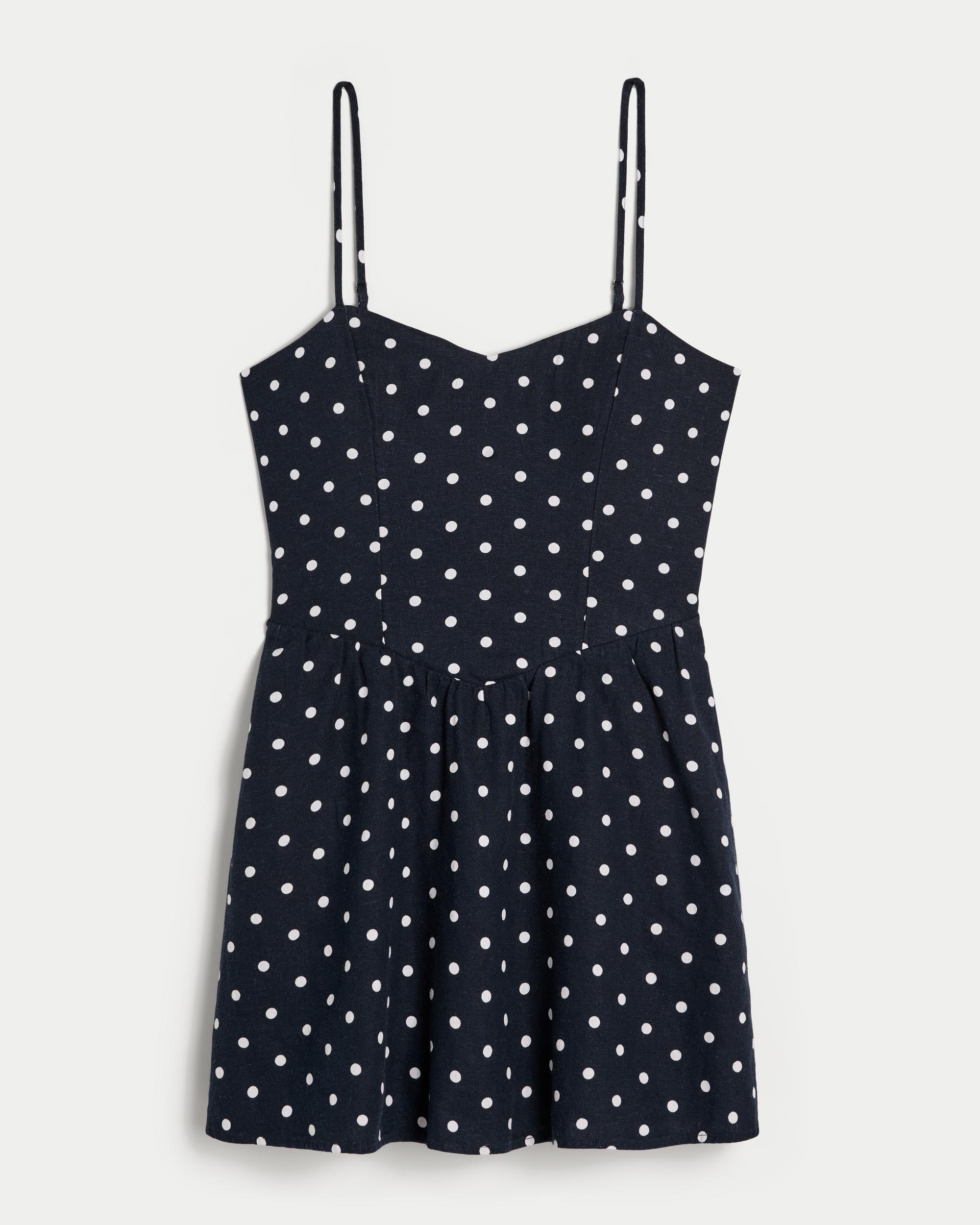Open-Back Linen-Blend Mini Dress Product Image