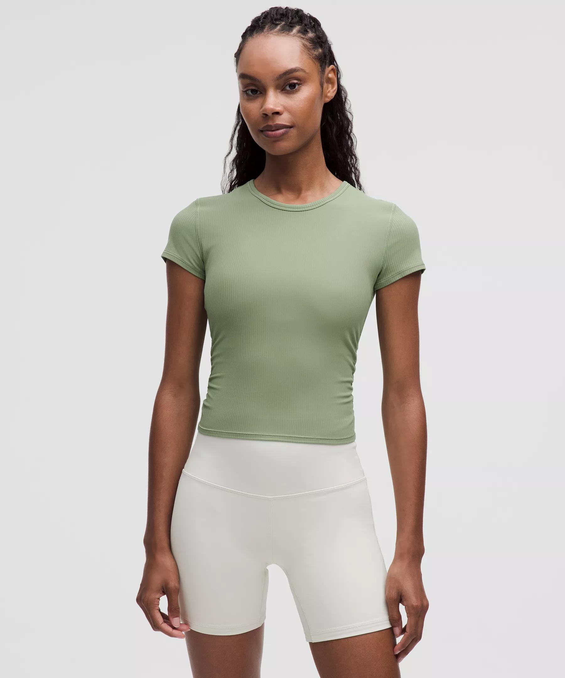All It Takes Back-Twist Ribbed Short-Sleeve Shirt Product Image