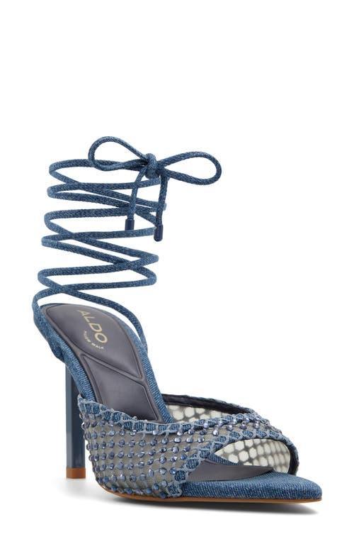 Aldo Womens Jessamine Rhinestone Tie-Up Stiletto Dress Sandals Product Image