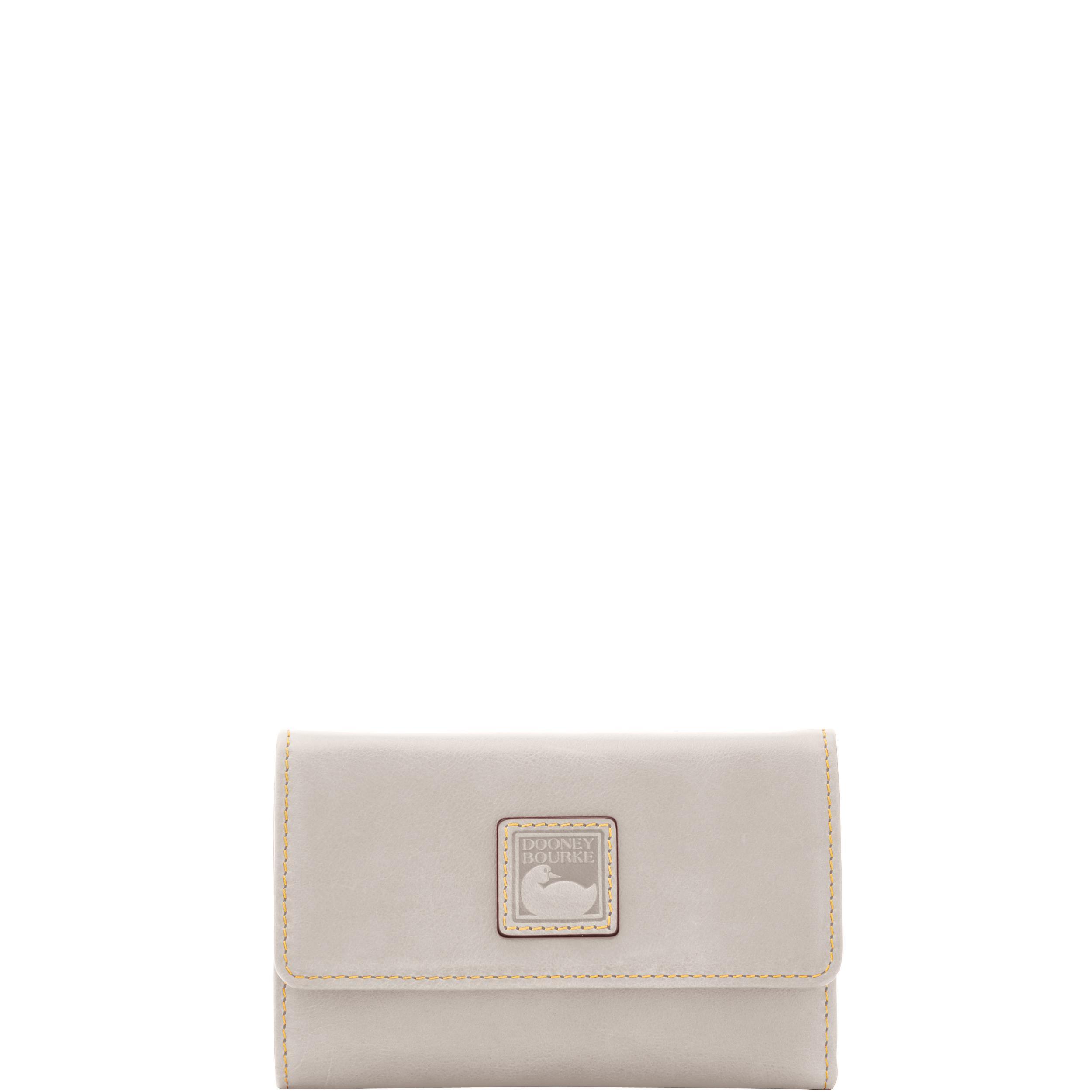 Dooney & Bourke Womens Florentine Flap Leather Wallet in Natural Product Image