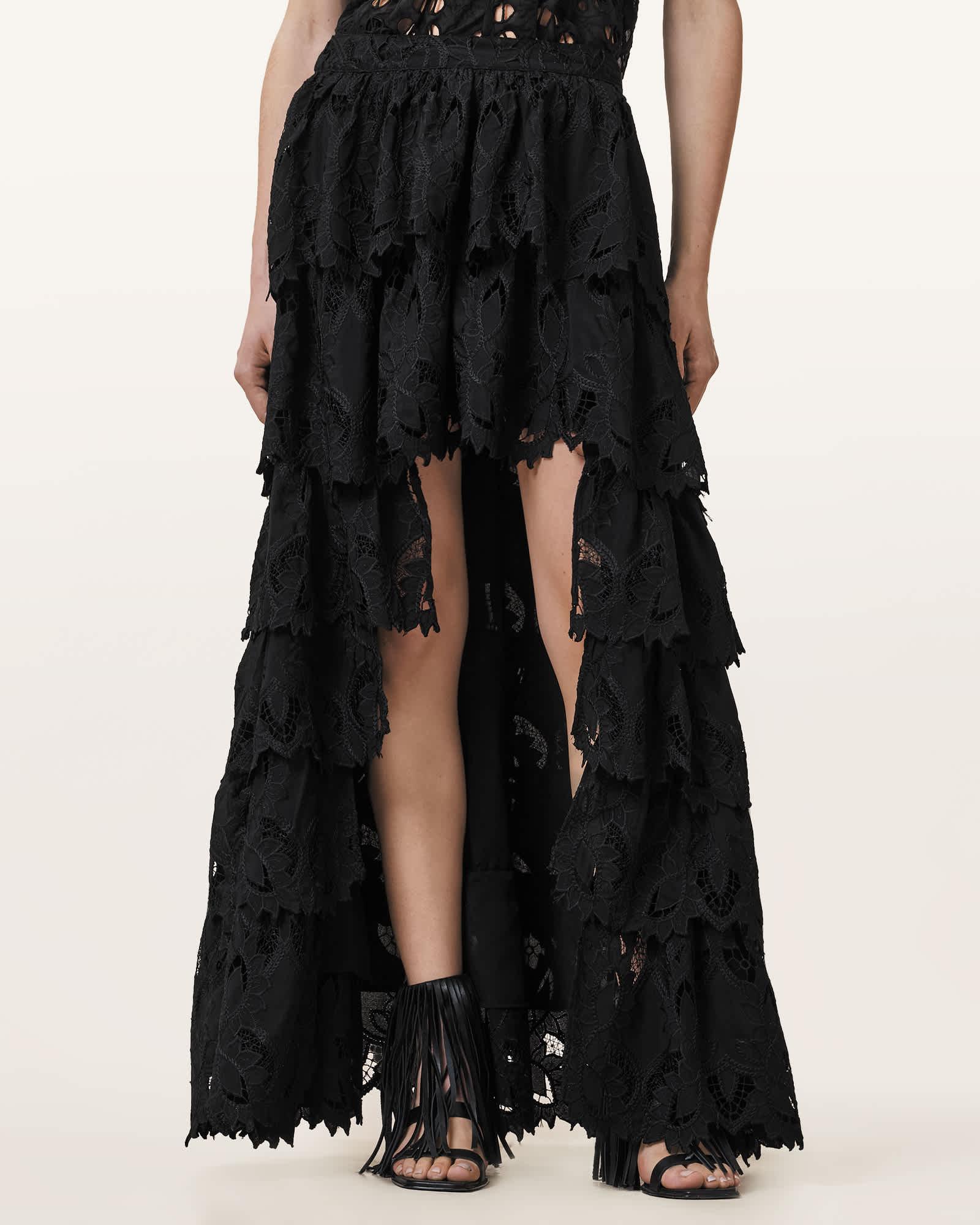 Cavarly Embroidered Maxi Skirt Product Image