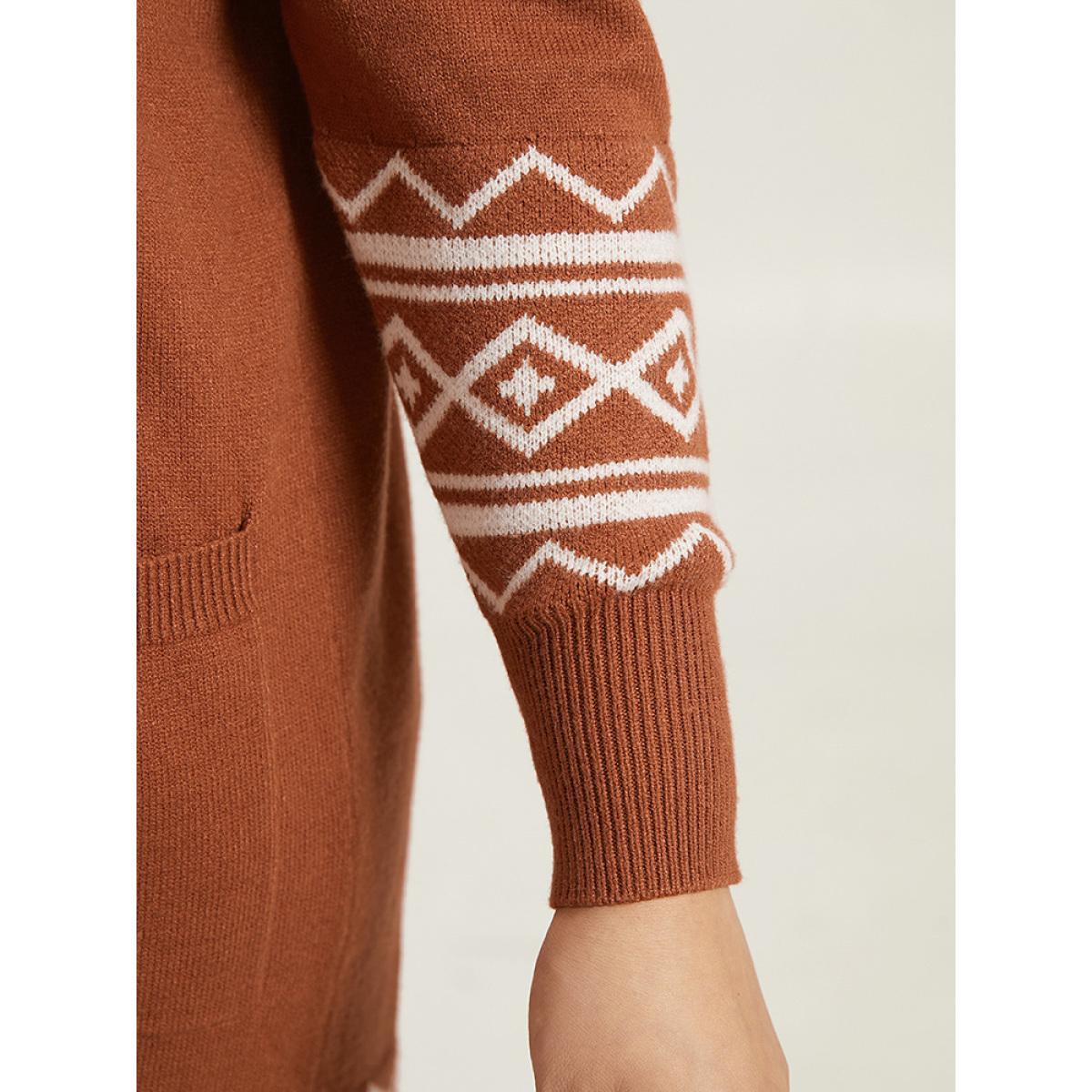 Plus Size Supersoft Essentials Bandana Split Side Cardigan Chocolate Women Casual Loose Long Sleeve Everyday Cardigans BloomChic 18-20/2X Product Image