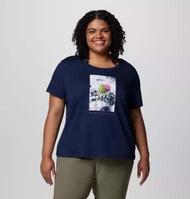 Plus Size Columbia Ruby Springs Graphic Scoop Neck Short Sleeve Tee, Women's, Size: 2XL, Salt Product Image