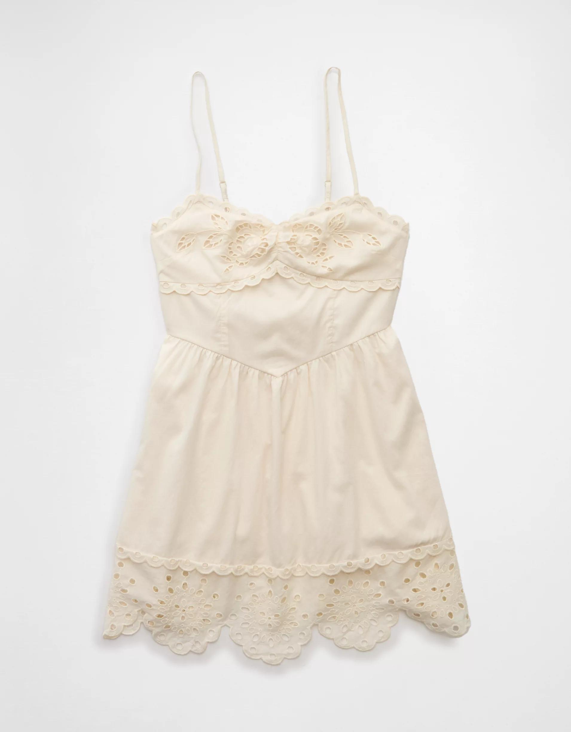 AE Catie Corset Eyelet Mini Dress Product Image