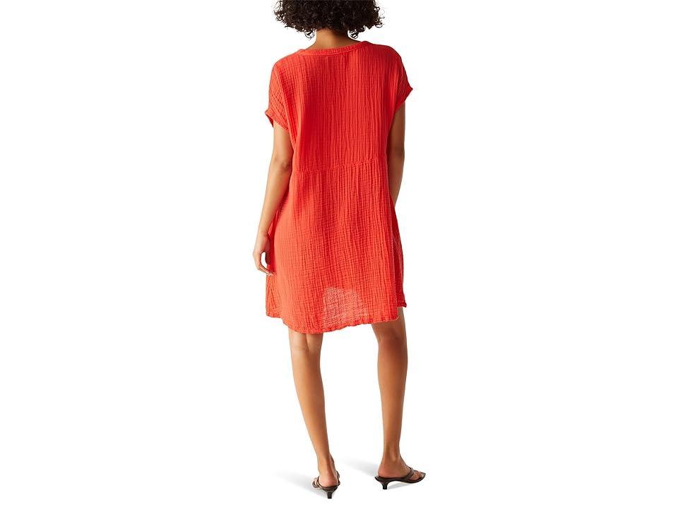 Michael Stars Mira Split Neck Dress (Spritz) Women's Dress Product Image