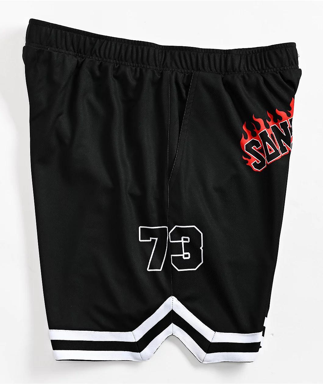 Santa Cruz Flamed Collegiate Black Mesh Shorts Product Image
