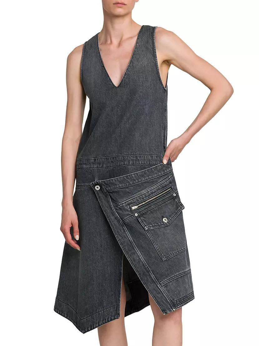 Denim Sleeveless Wrap Dress Product Image