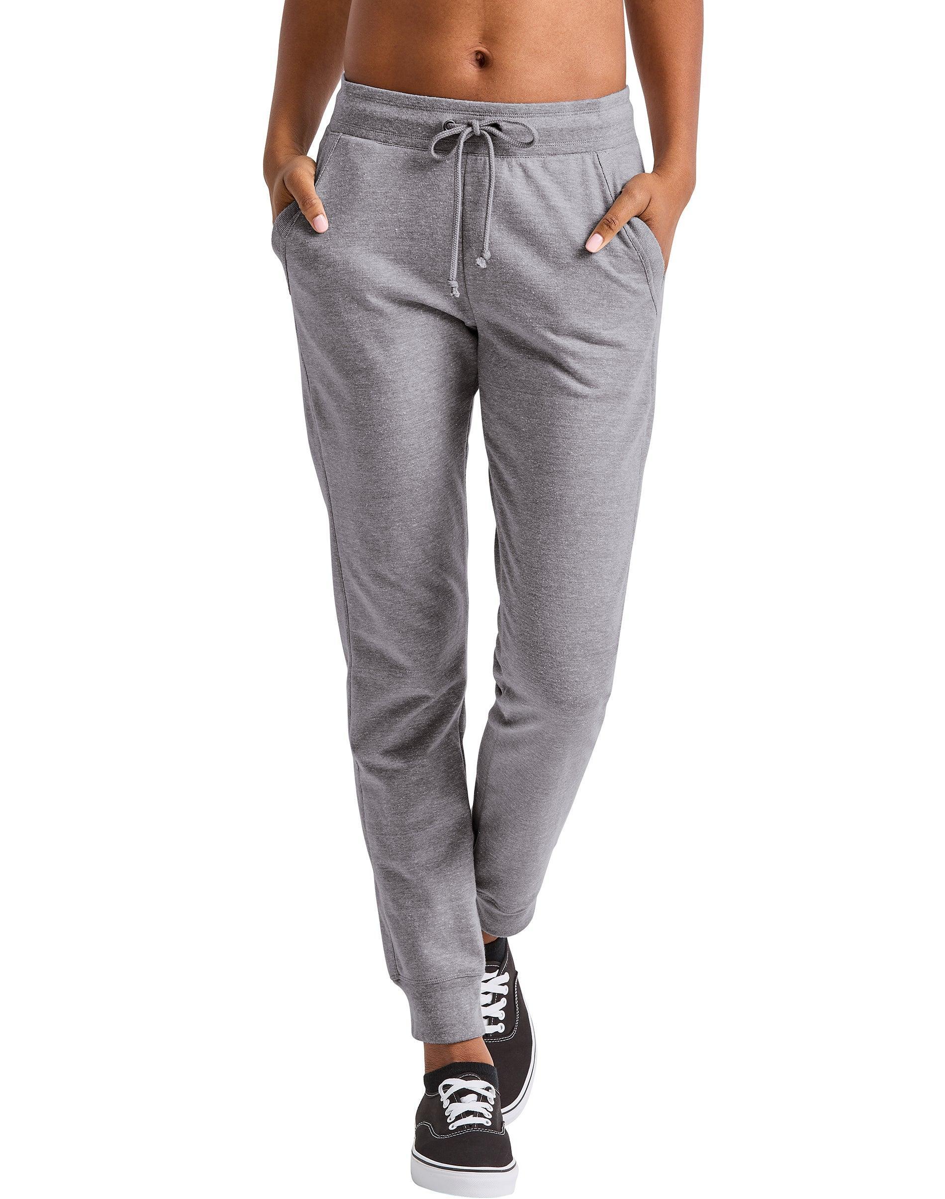 Womens Hanes French-Terry Joggers Navy Pe Grey Product Image