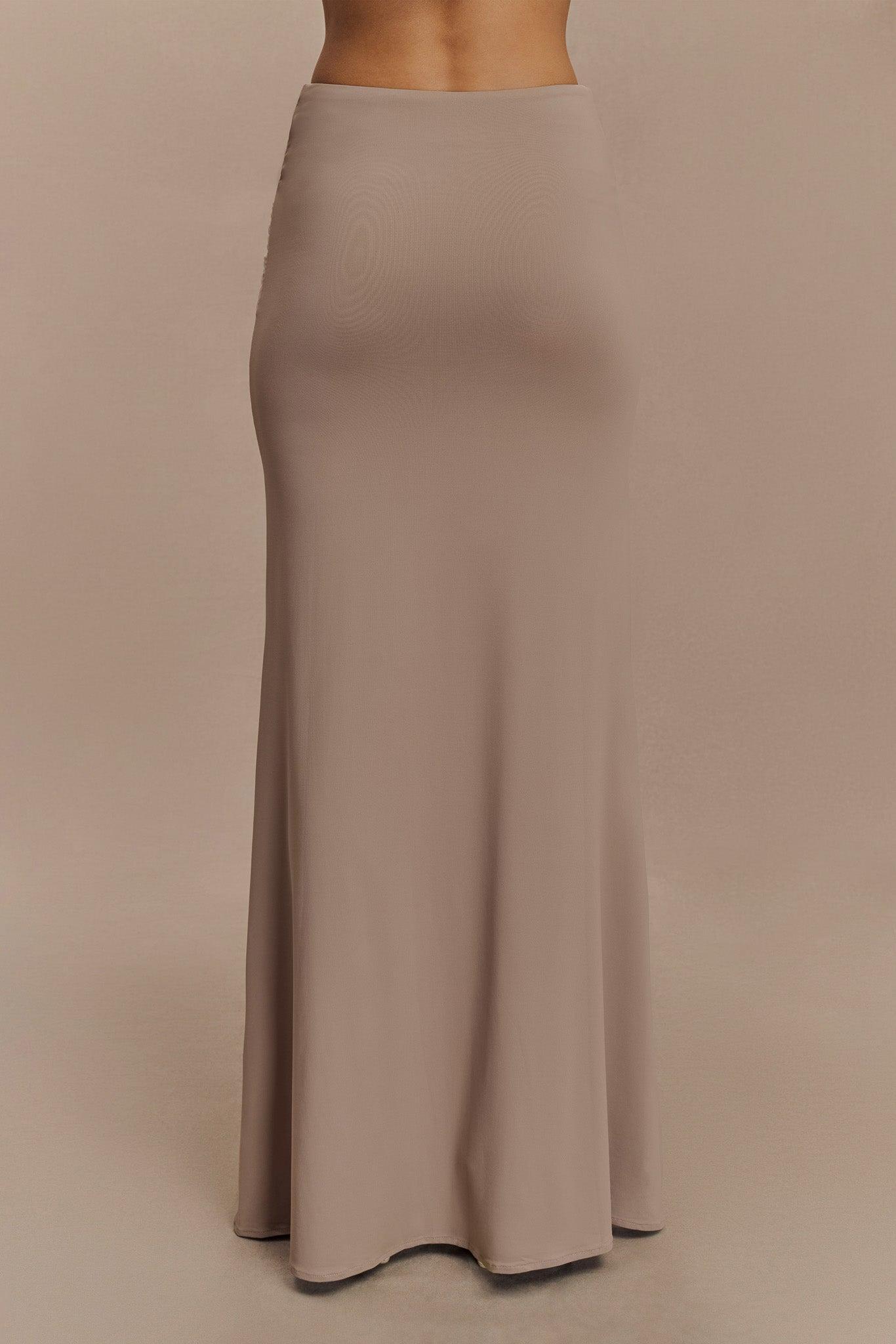 Jules Recycled Nylon And Mesh Maxi Skirt - Taupe Product Image