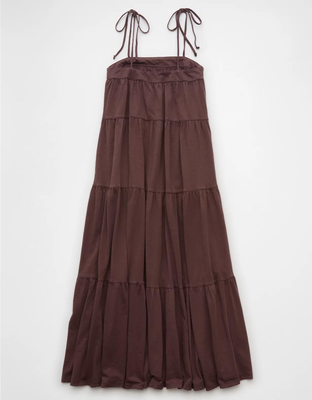 AE Sunchaser Knit Tie Shoulder Maxi Dress Product Image