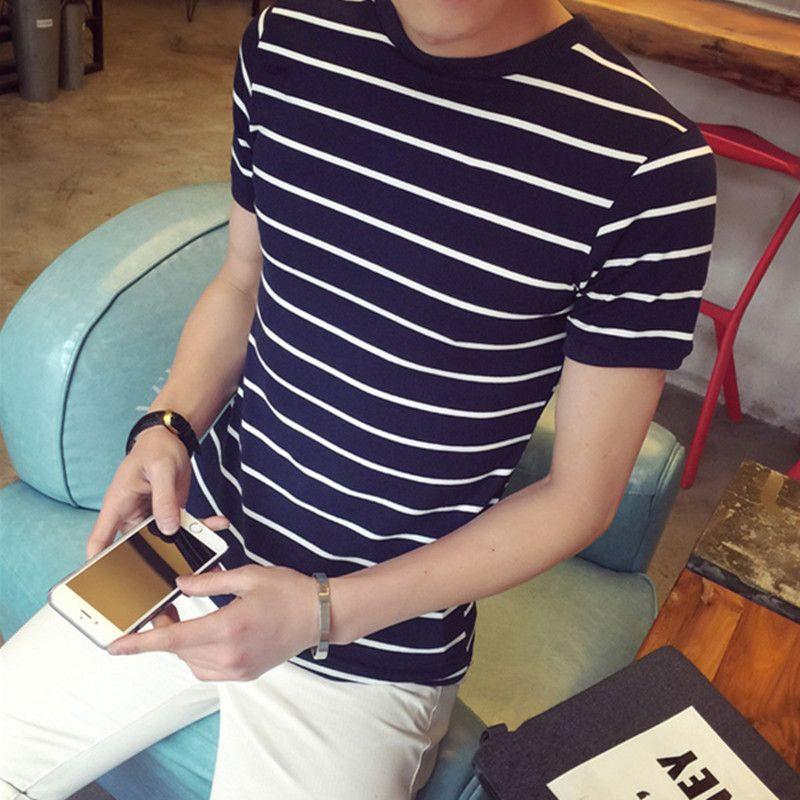 Short-Sleeve Striped T-Shirt Product Image
