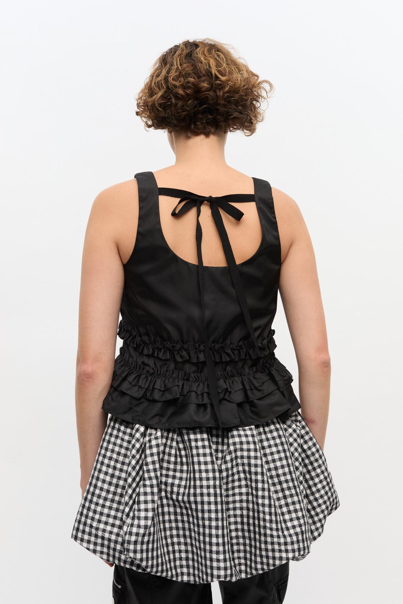Black Duchesse Nylon Frill Top Product Image