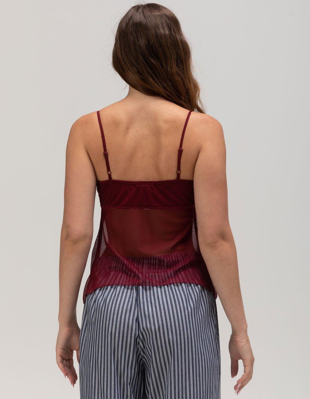 FULL TILT Twist Front Womens Flyaway Top - BURGUNDY Product Image