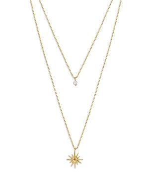 Ettika Cubic Zirconia & Starburst Layered Pendant Necklace in 18K Gold Plated, 15-17 Product Image