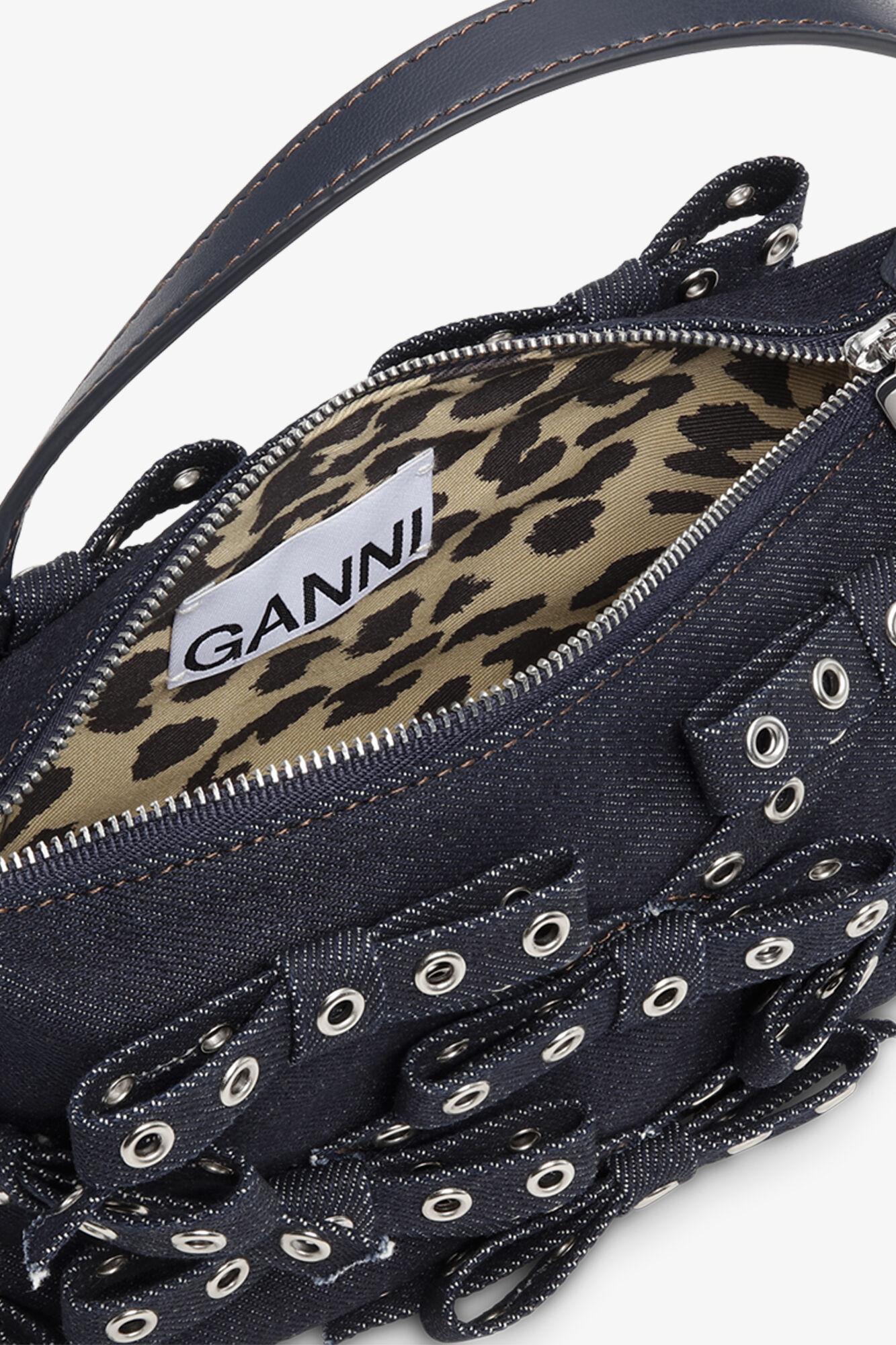 Dark Blue Denim Small Butterfly Pouch Bow Bag Product Image