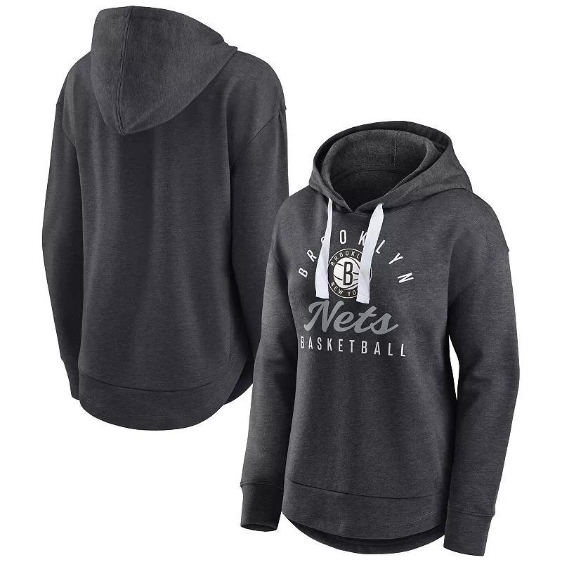 Womens Fanatics Branded Heather Charcoal Brooklyn Nets Iconic Distribution Pullover Hoodie Product Image