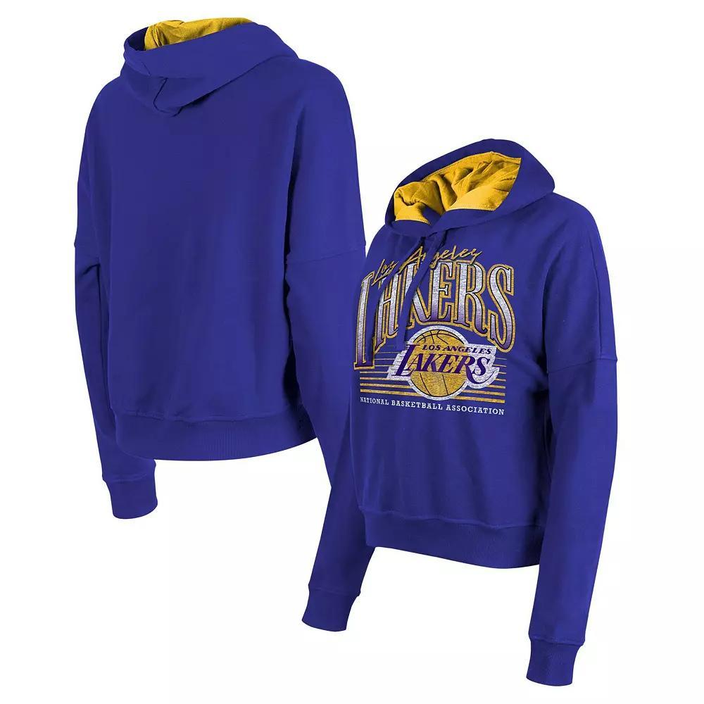 Women's New Era Purple Los Angeles Lakers Boxy Pullover Hoodie, Size: XL Product Image