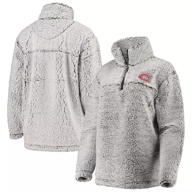 Women's G-III 4Her by Carl Banks Gray Toronto Maple Leafs Sherpa Quarter-Zip Pullover Jacket, Size: Small, Mpl Grey Product Image