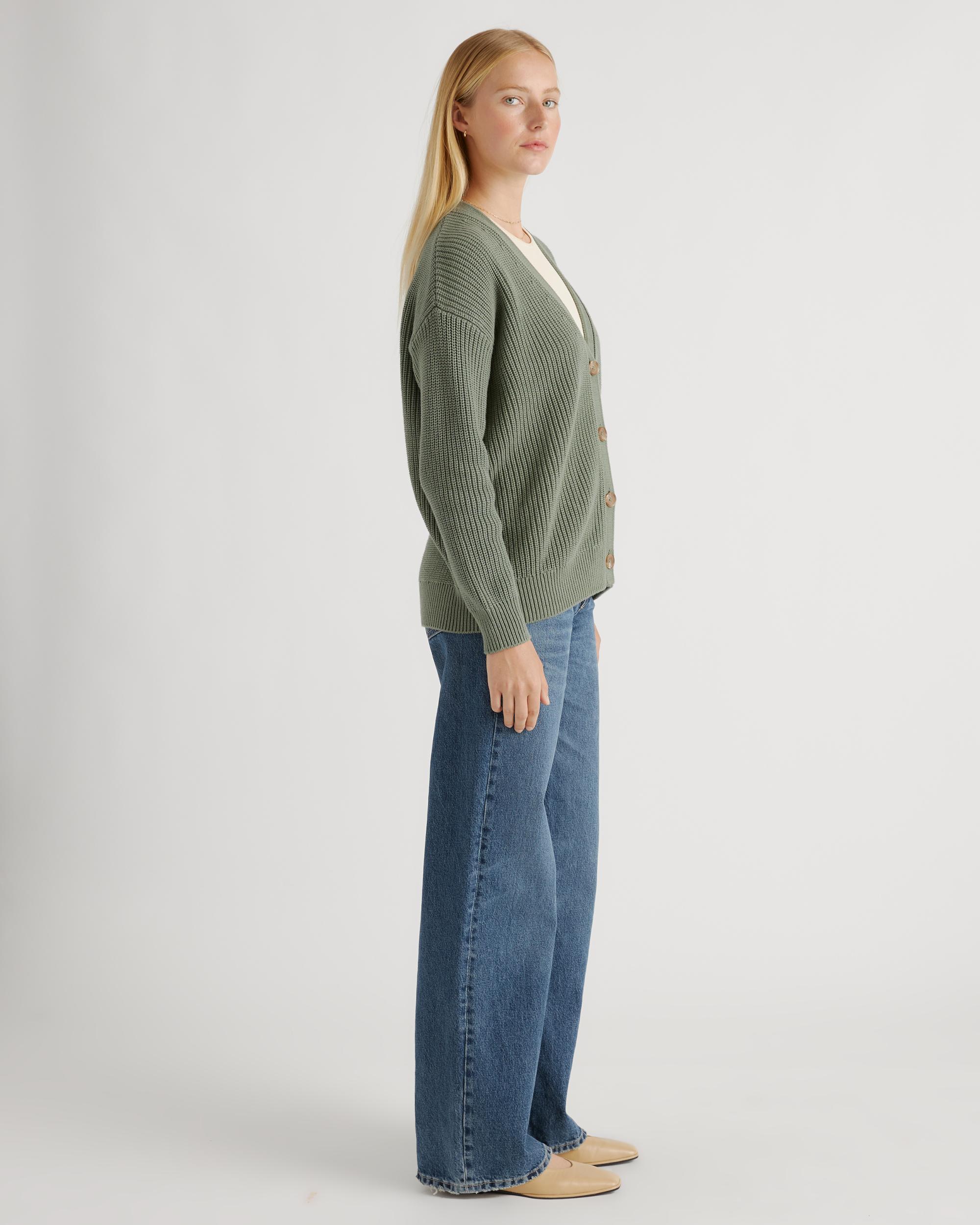 Quince | Women's OverSized Boyfriend Cardigan Sweater Organic Cotton Product Image