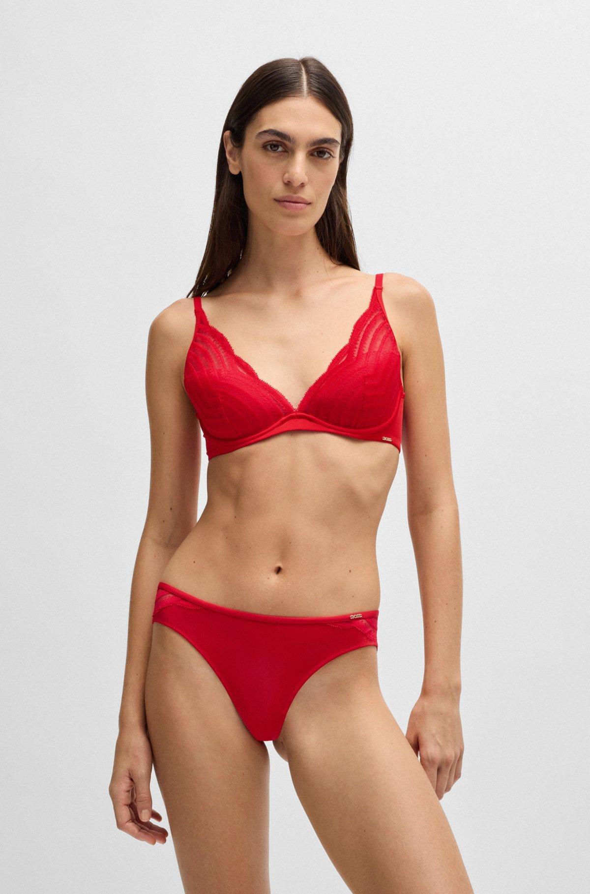 Lace-trim briefs with logo detail Product Image