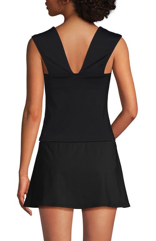 Lands' End Womens Square Neck Underwire Square Back Tankini Swimsuit Top in Black at Nordstrom, Size 4 Product Image