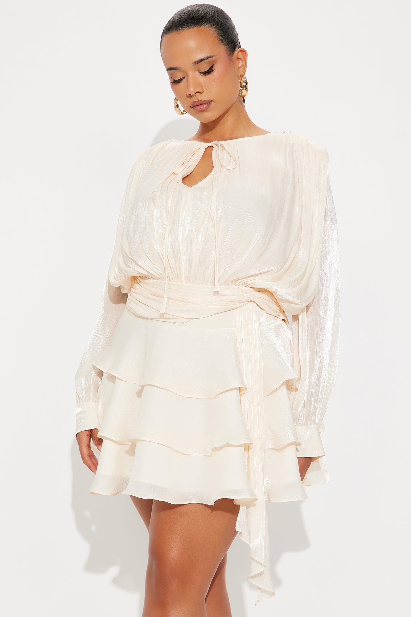 Giselle Soft Organza Mini Dress - Cream Product Image