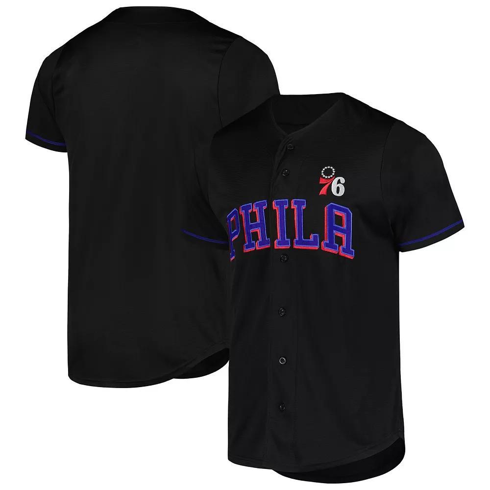 Men's Fanatics Black Philadelphia 76ers Pop Baseball Jersey, Size: Medium, 76r Black Product Image