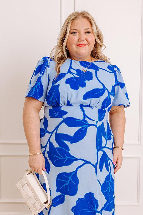 Complete Awe Floral Midi in Sky Blue Curves Product Image