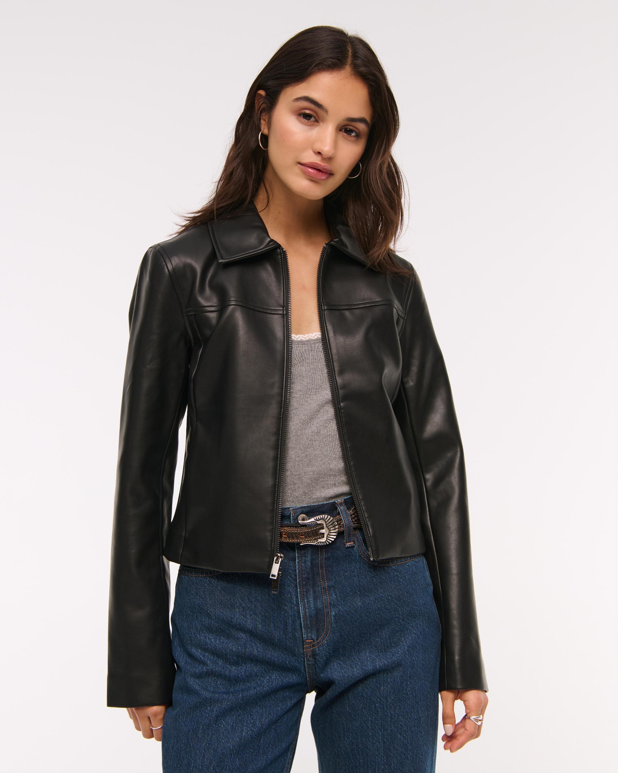 Slim Zip Vegan Suede Jacket Product Image