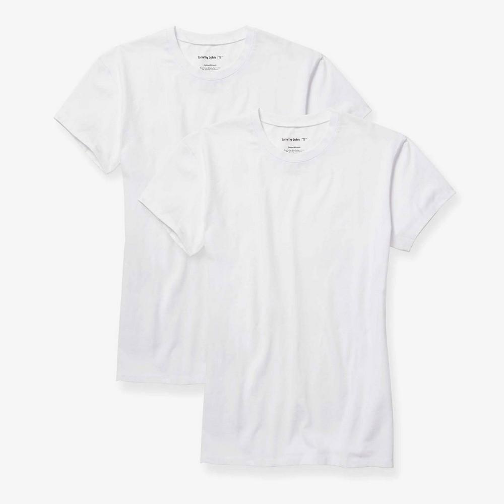 Tommy John Cotton Stretch Crew Neck Undershirt 2-Pack Men's Vest Product Image