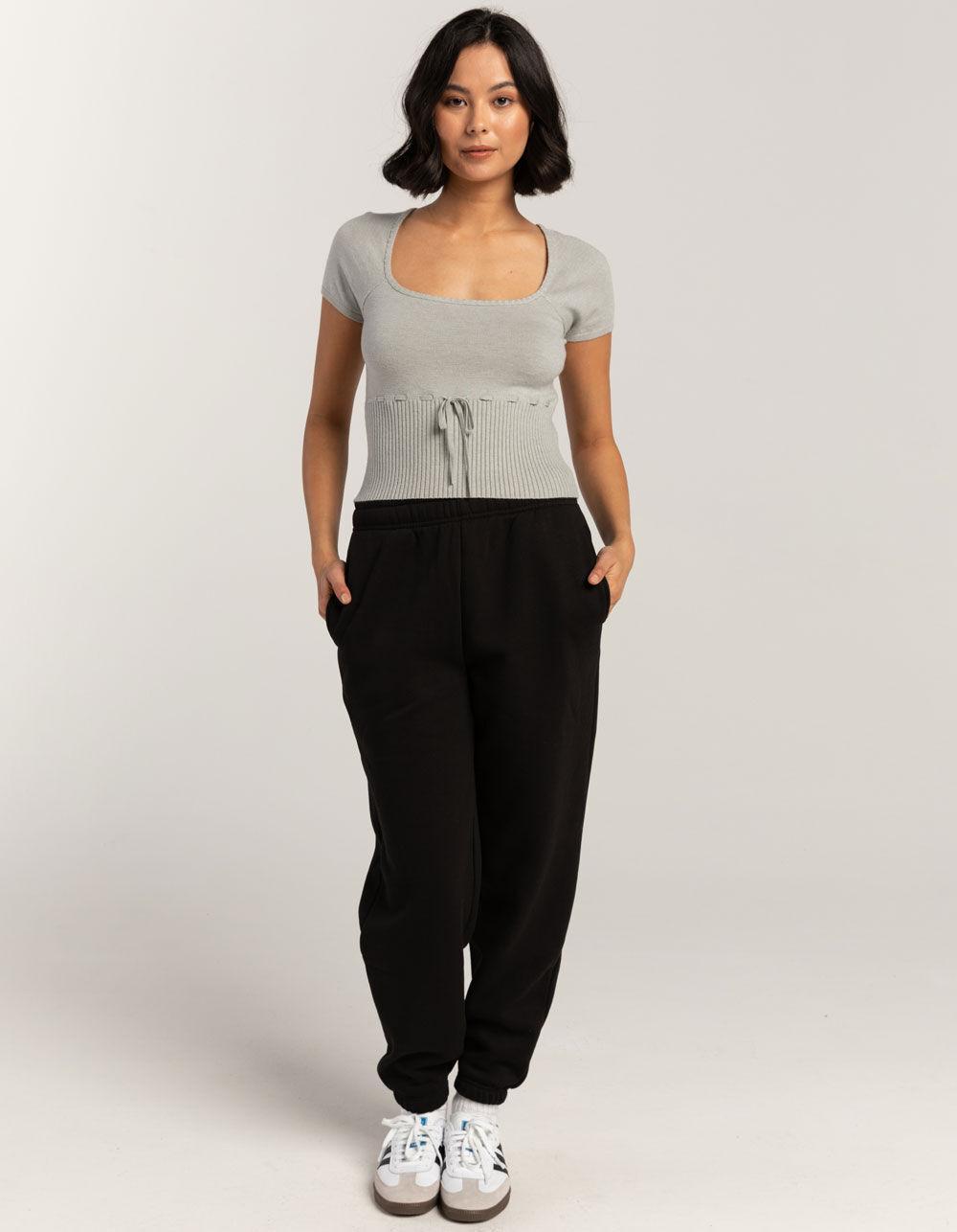 RSQ Womens Ribbon Rib Sweater - HEATHER GRAY Product Image