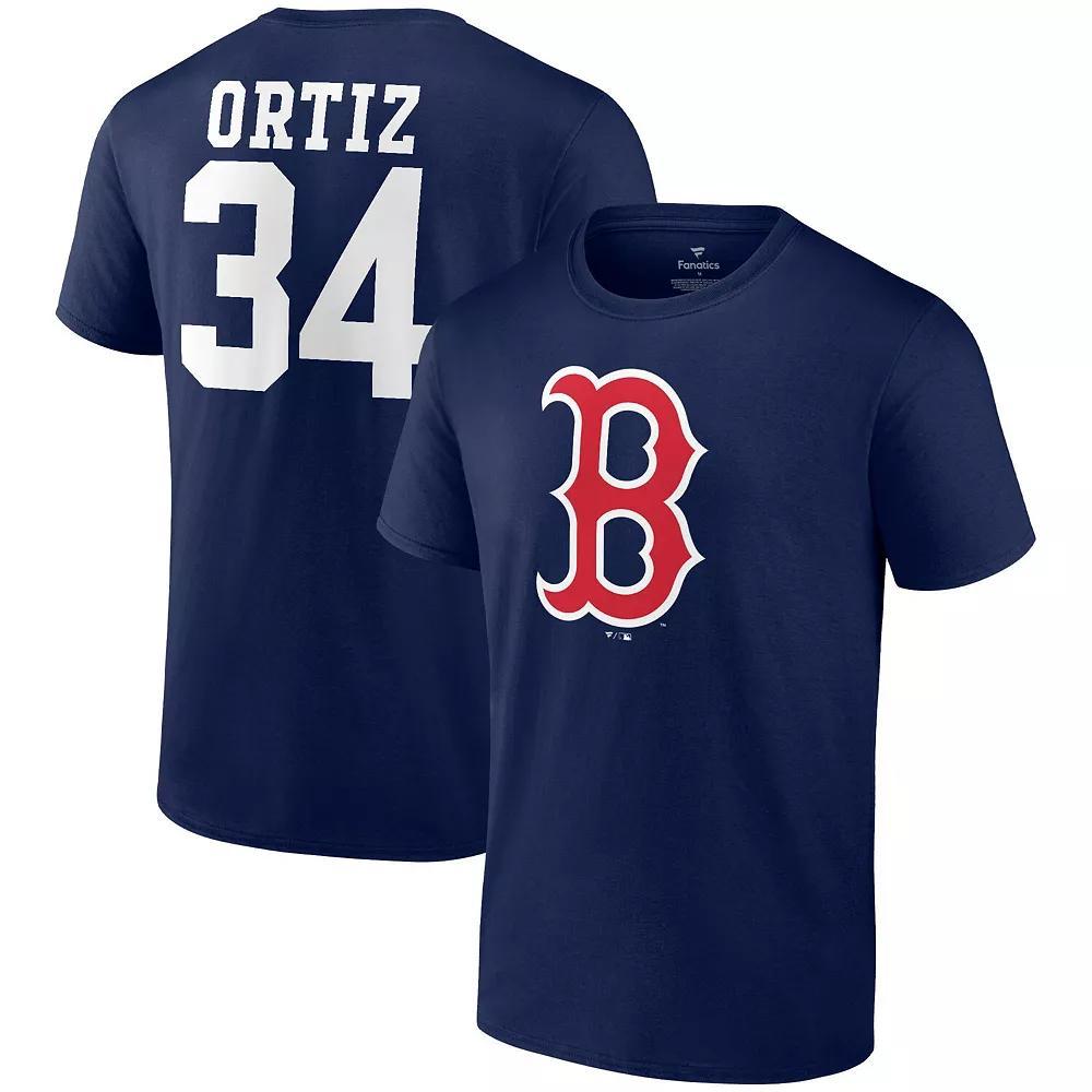 Men's Fanatics Branded David Ortiz Navy Boston Red Sox Logo Graphic T-Shirt, Size: Large, Blue Product Image