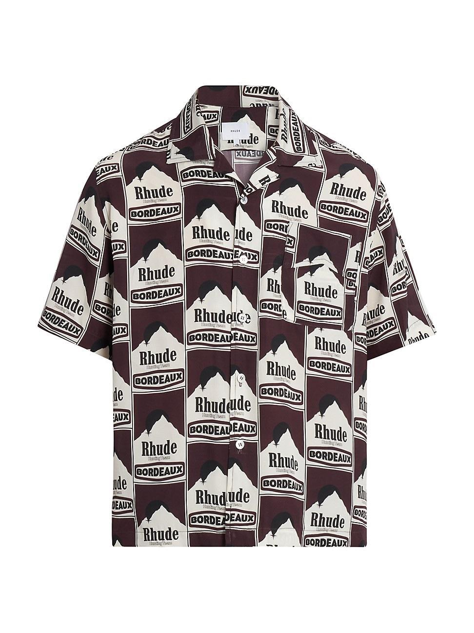 Men's Moonlight Bordeaux Silk Camp Shirt Product Image