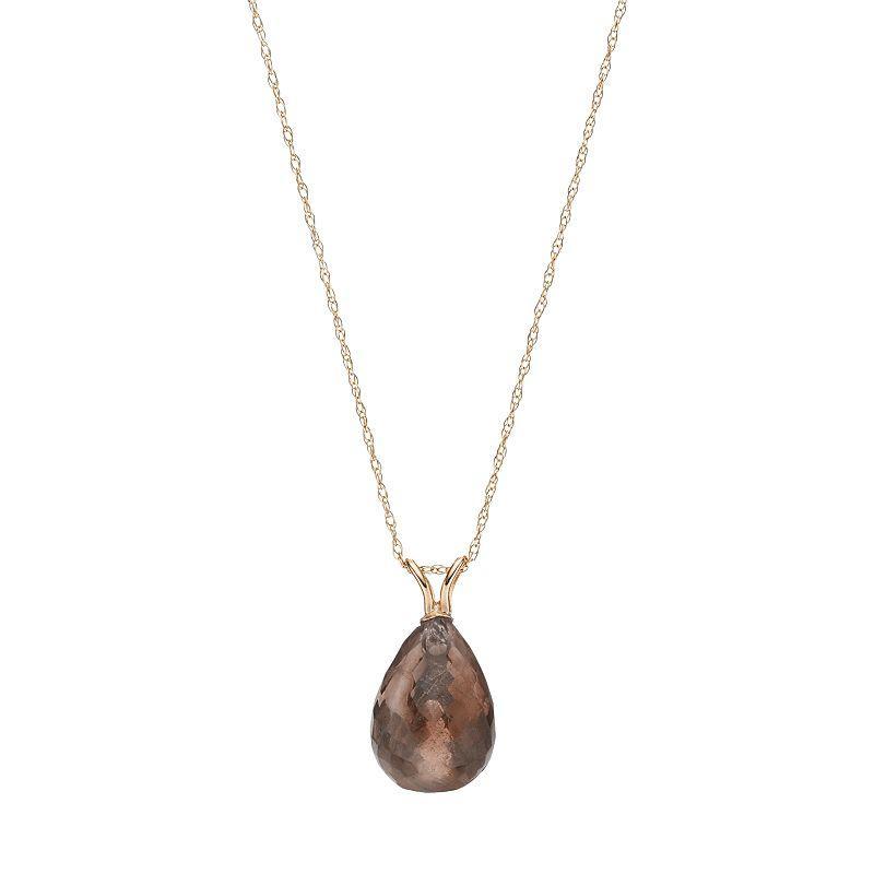 14k Gold Amethyst Briolette Pendant Necklace, Women's, Size: 18", Purple Product Image