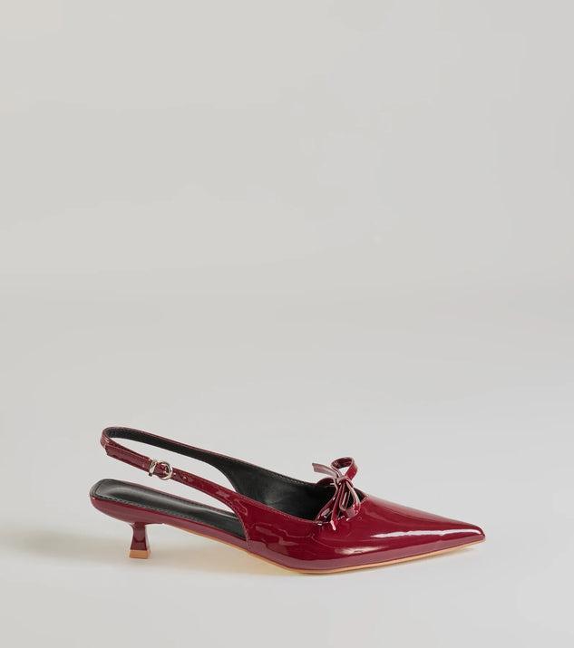 Adorably Sleek Bow Strap Kitten Heel Pumps Product Image