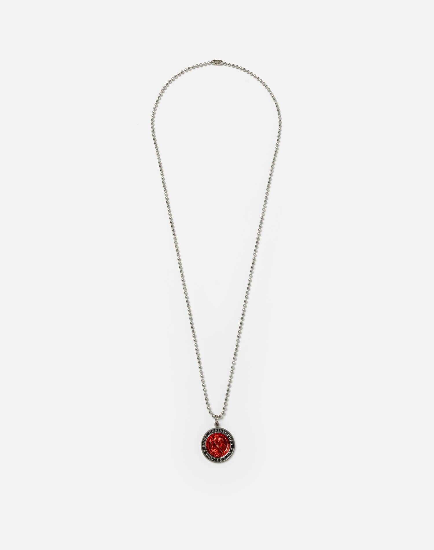 1970s St. Christopher Charm Pendant Surfer Medal Necklace Female Product Image
