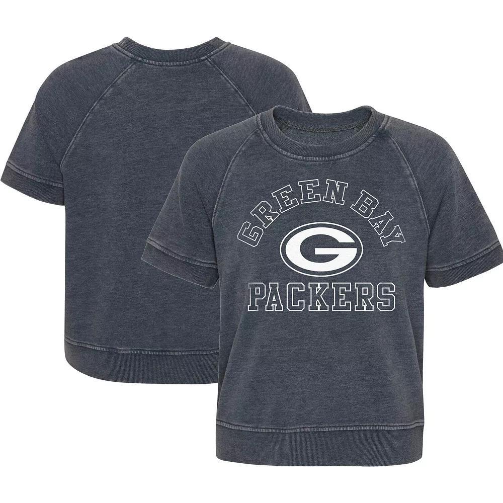 Girls Juniors Heather Charcoal Green Bay Packers Cheer Squad Raglan T-Shirt, Women's, Size: JR Medium Product Image