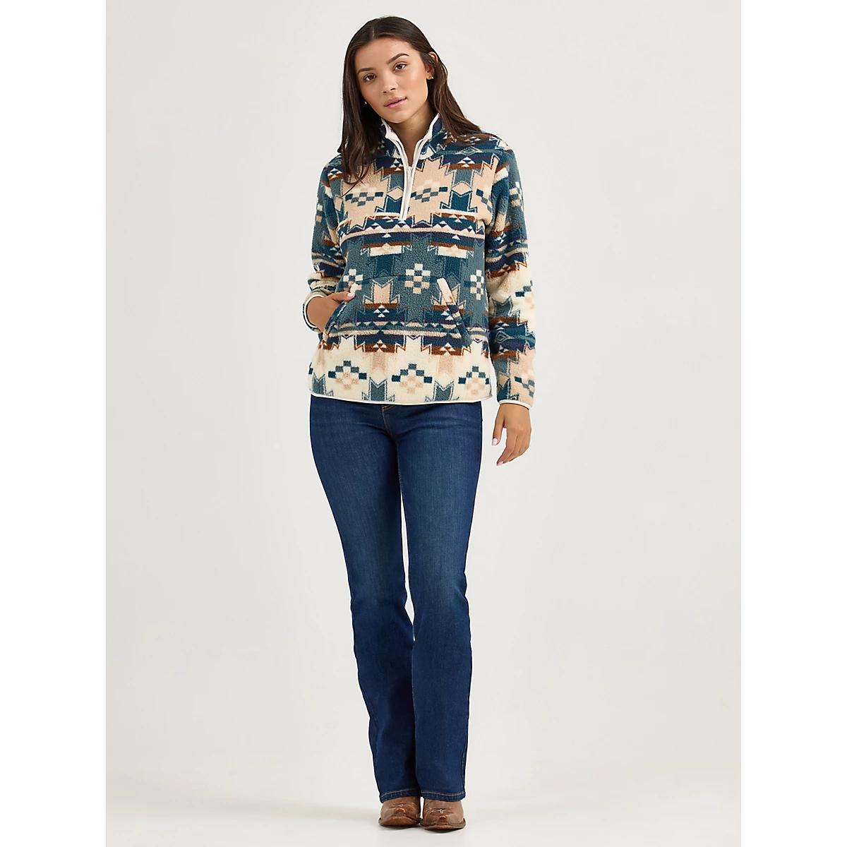 Women's Wrangler Retro® Quarter-Zip Sherpa Pullover in Dusty Product Image