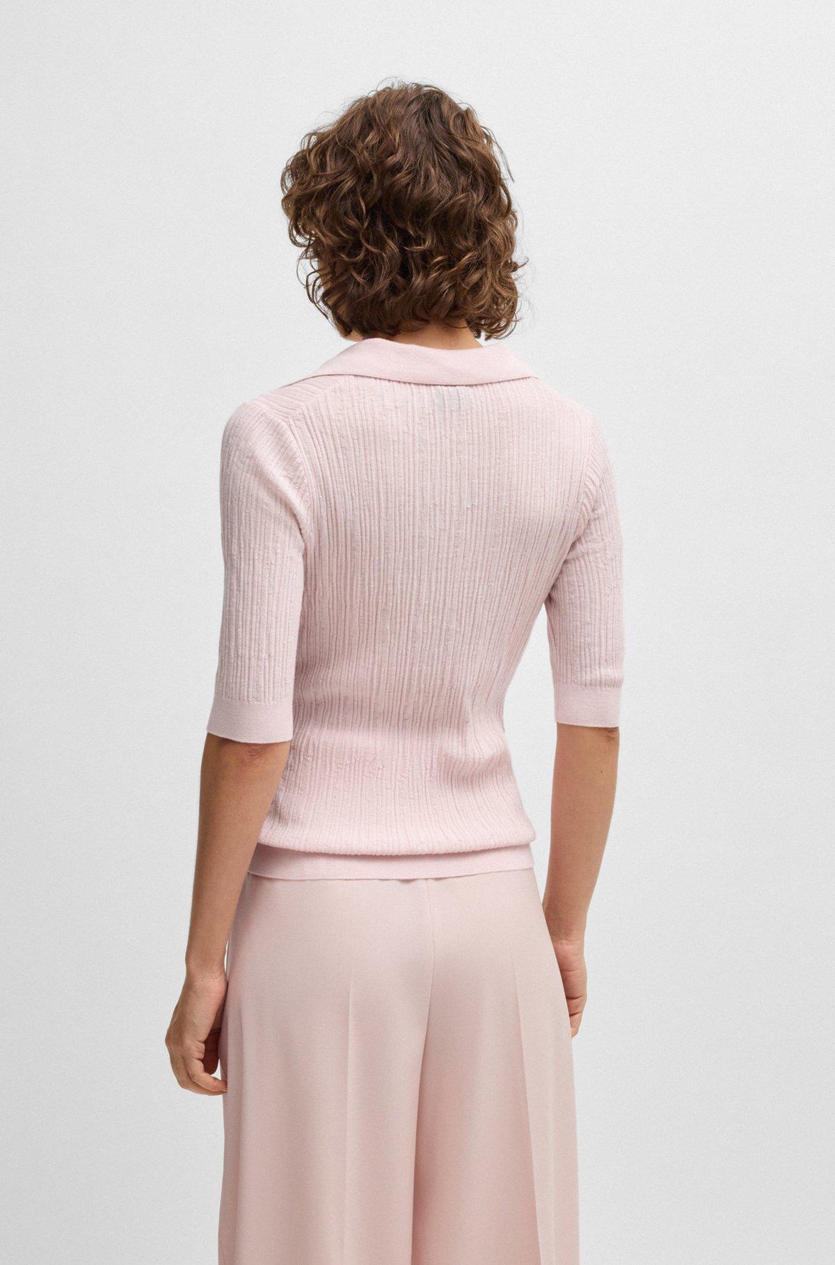 Virgin-wool sweater with collar and buttoned placket Product Image