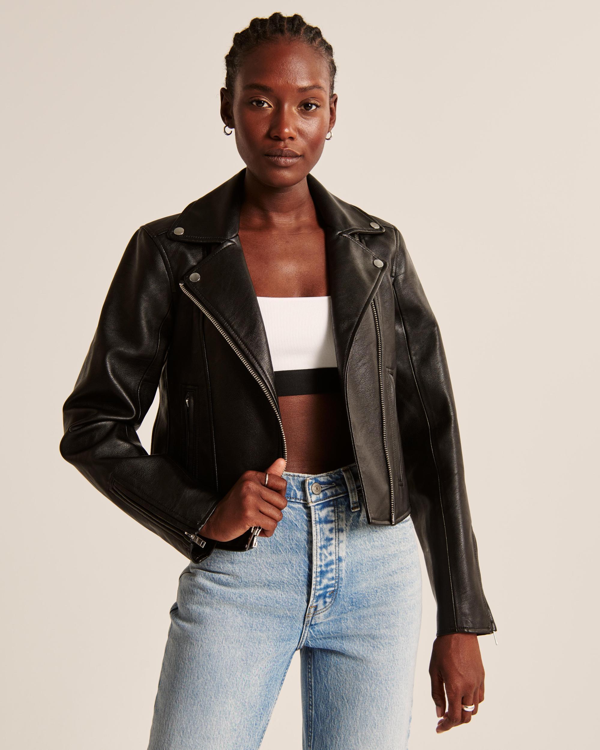 Vegan Leather Moto Jacket Product Image