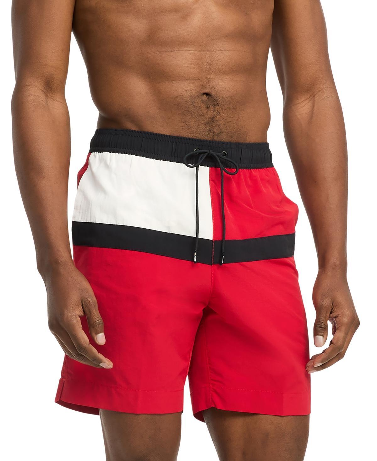 Men's Tommy Hilfiger 7" Drawstring Swim Trunks, Size: Large, Desert Product Image