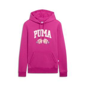 Faux Embroidered Floral Women's Hoodie Product Image
