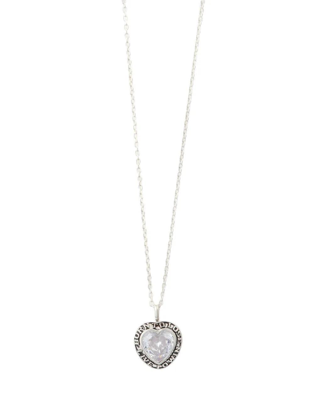 heart-pendant silver necklace Product Image