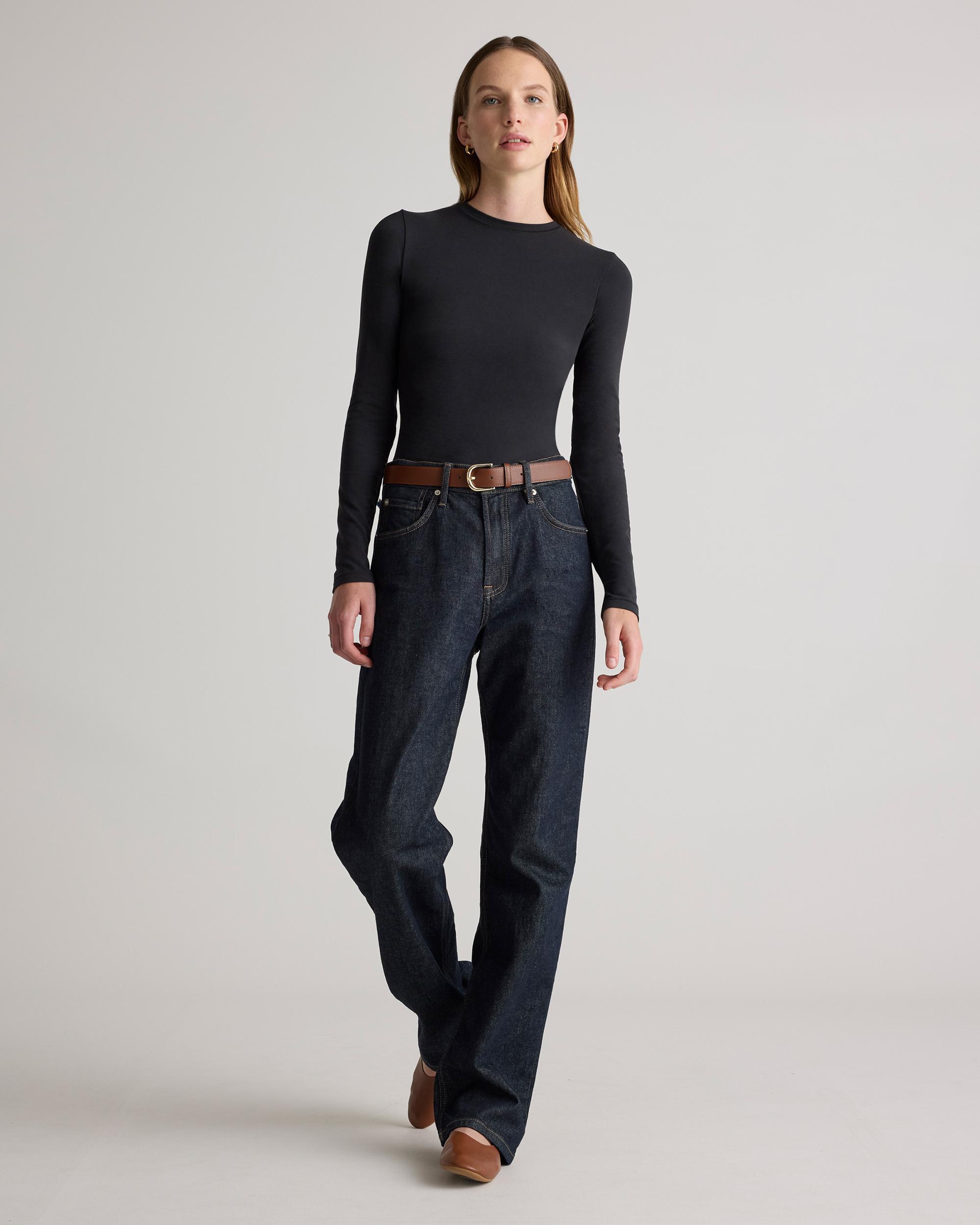 Quince | Women's Stretch Cotton Jersey Fitted Long Sleeve T-Shirt Size XS, Organic Cotton Product Image