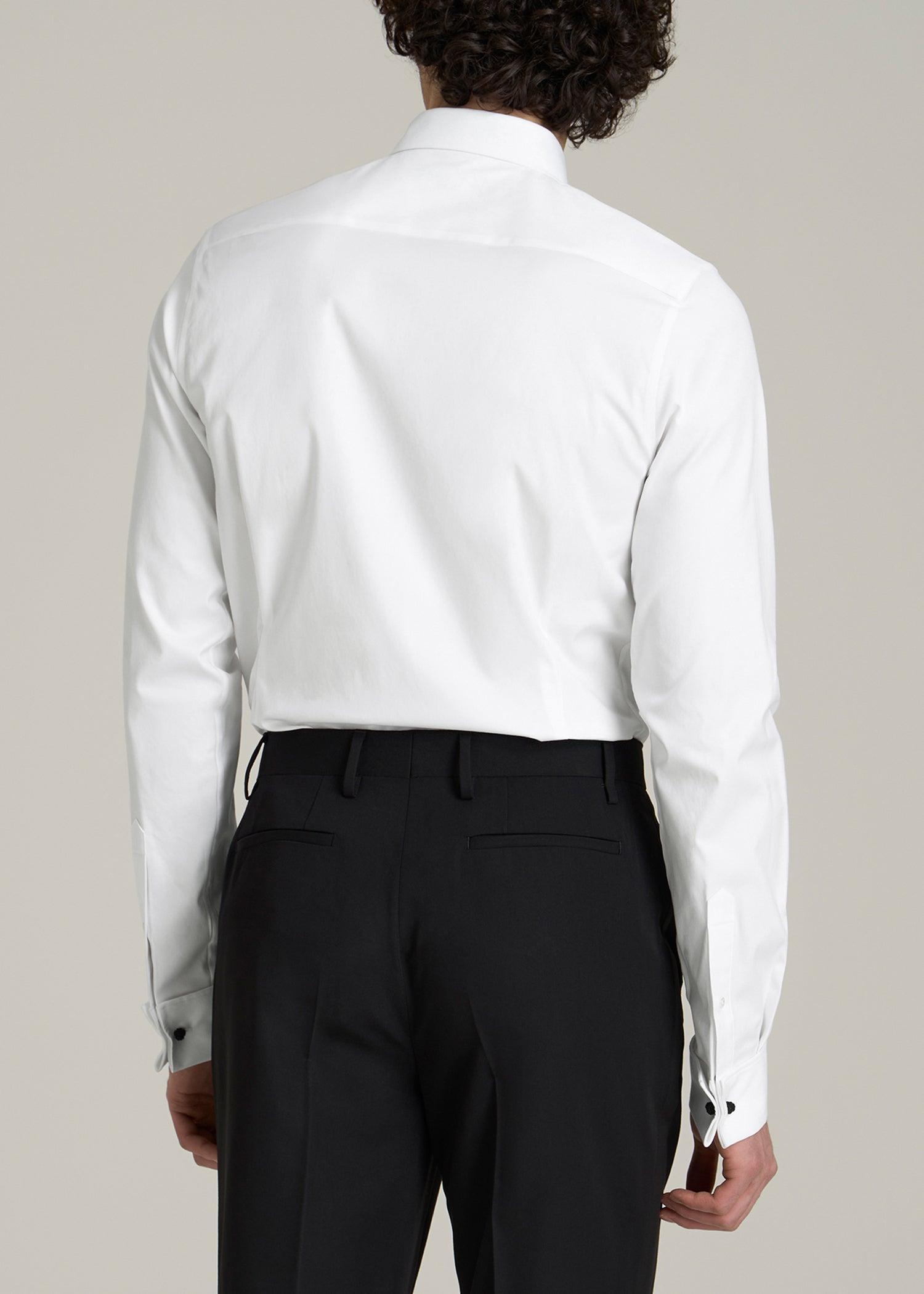 Tuxedo Shirt for Tall Men in White Product Image