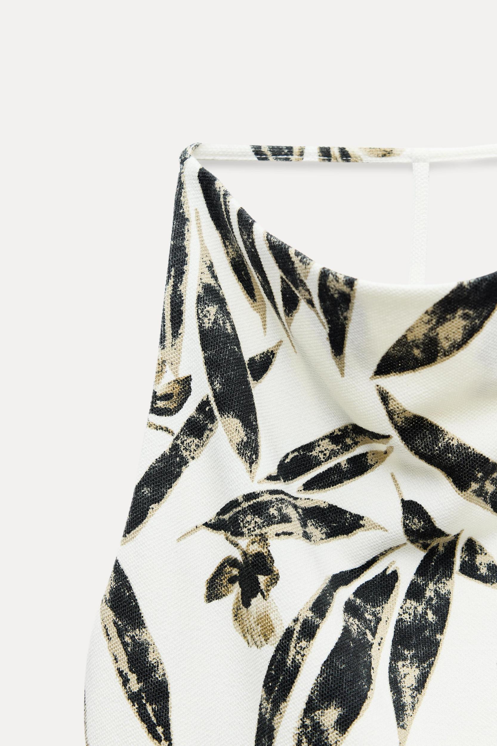 PRINTED PIQUÉ HALTER TOP Product Image