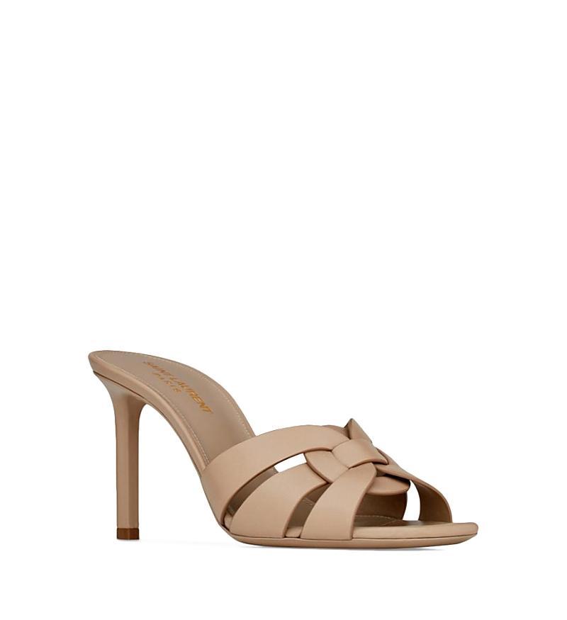 Saint Laurent Womens Tribute Mules in Smooth Leather Product Image