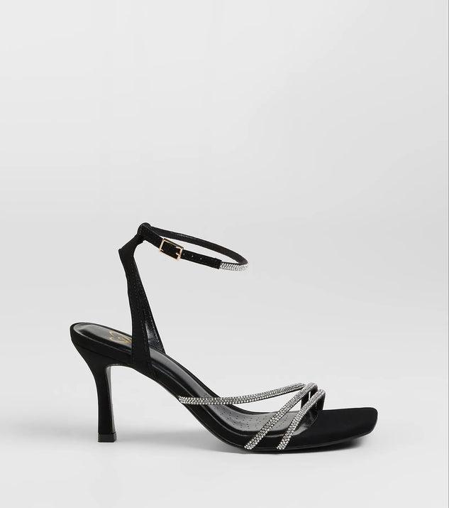 So Icy Rhinestone Kitten Stiletto Heels Product Image